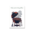 Father's Day greeting card - Charcoal Grill in Linocut, blank inside