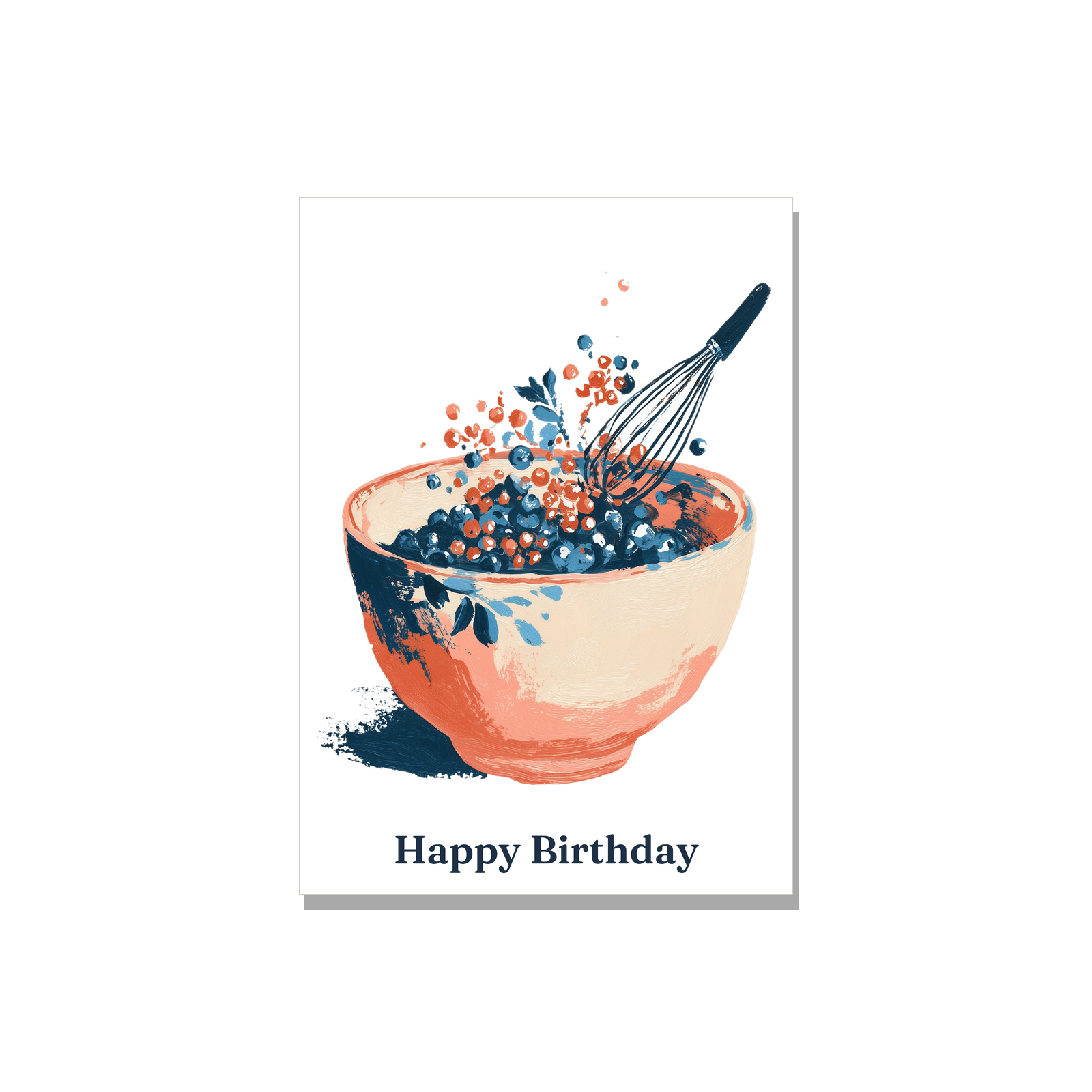 Birthday greeting card - Mixing Bowl in Gouache, blank inside