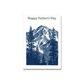 Father's Day greeting card - Mountain Scene in Linocut, blank inside