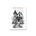 Congratulations greeting card - New House in Ink Line Art, blank inside