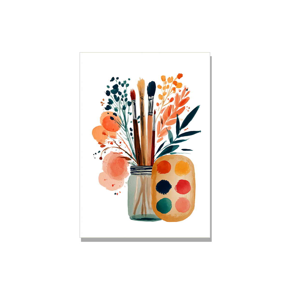 Paintbrushes Birthday Card in Watercolor