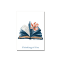 Thinking of You greeting card - Open Book in Gouache, blank inside