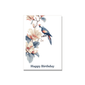 Birthday greeting card - Chinoiserie Parrot in Botanical, blank inside