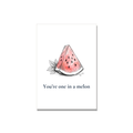 Birthday greeting card - Watermelon Slice in Ink Line Art, blank inside