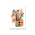 Birthday greeting card - Paintbrushes in Watercolor, blank inside