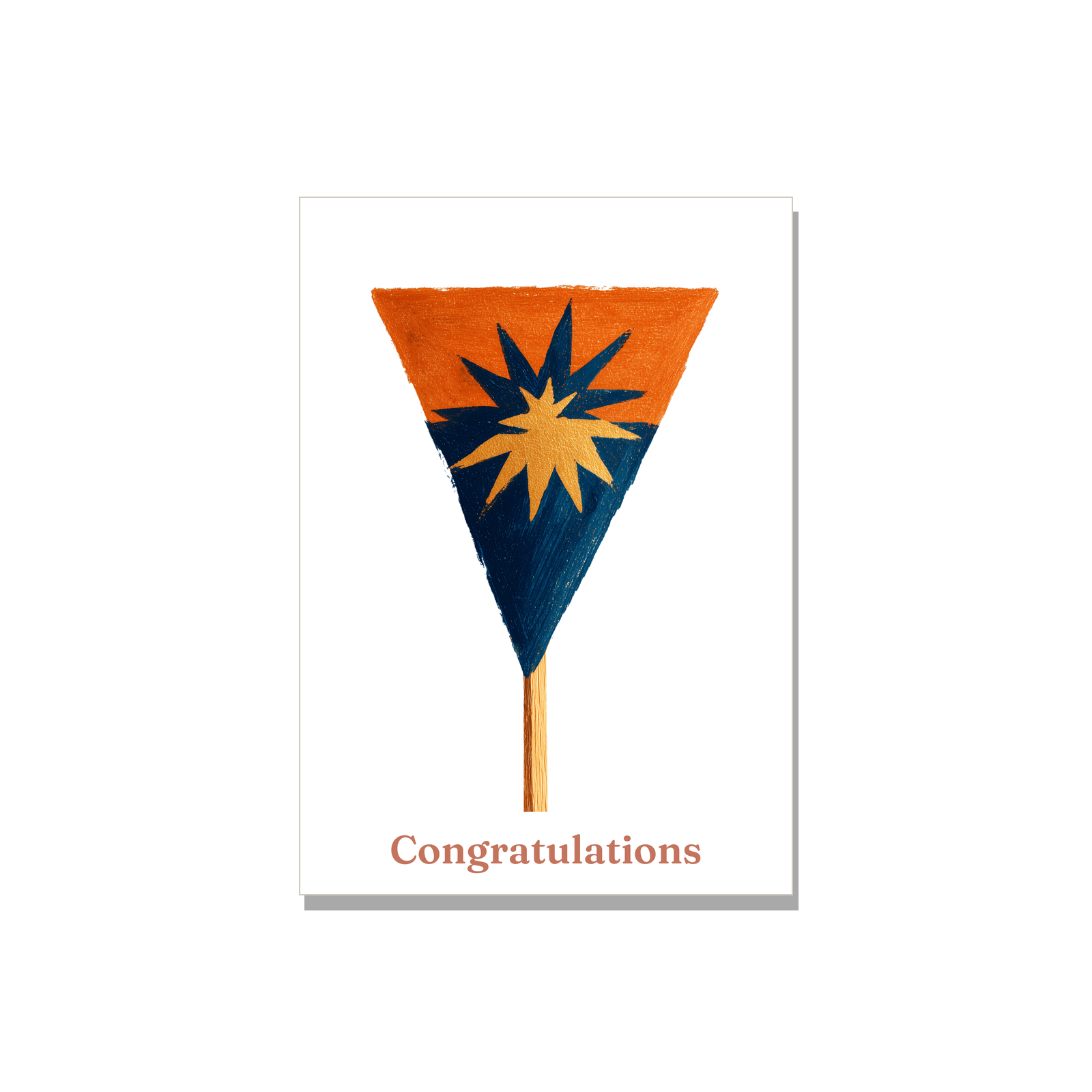 Congratulations greeting card - Pennant Flag in Gouache, blank inside