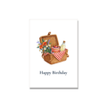 Birthday greeting card - Picnic Basket in Gouache, blank inside