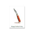 Father's Day greeting card - Pocket Knife in Gouache, blank inside