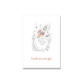 Congratulations greeting card - Rocket in Ink Line Art, blank inside