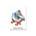 Birthday greeting card - Roller Skates in Gouache, blank inside