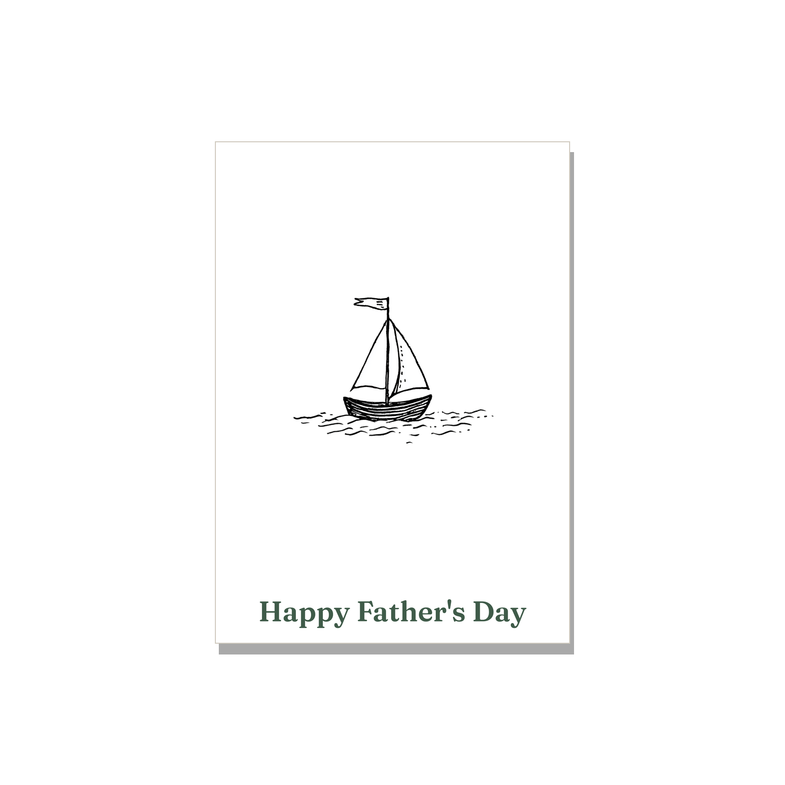 Father's Day greeting card - Sailboat in Ink Line Art, blank inside