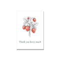 Thank You greeting card - Strawberries in Ink Line Art, blank inside