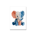 Baby greeting card - Toy Elephant in Gouache, blank inside