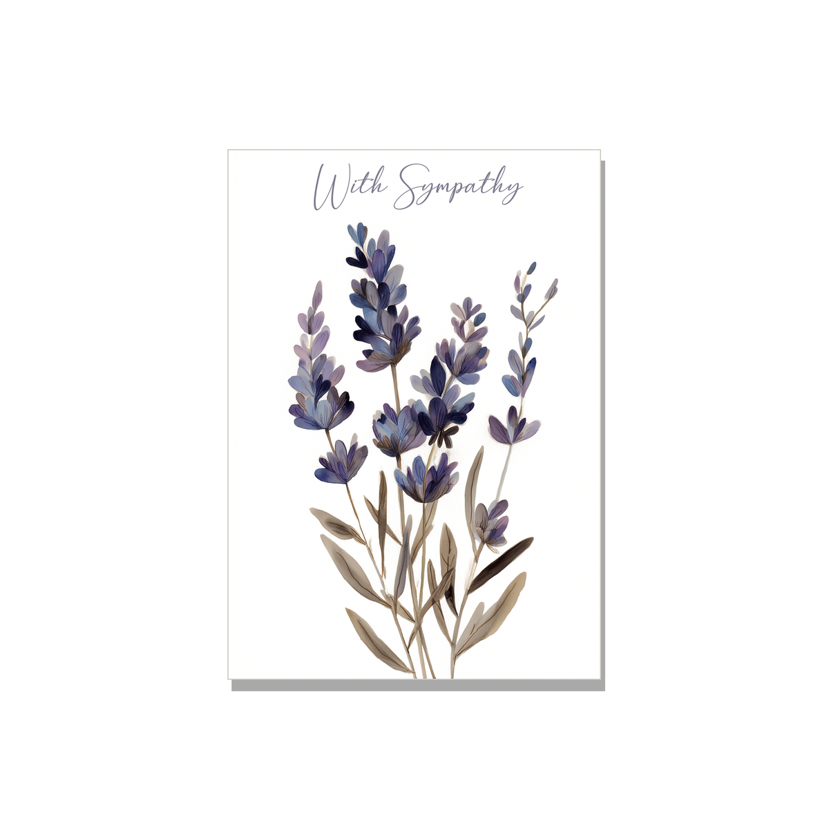 Lavender Sprigs Sympathy Card in Watercolor