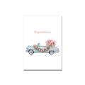 Wedding greeting card - Vintage Convertible in Watercolor, blank inside