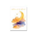 Crescent Moon New Baby Card in Watercolor