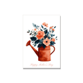 Mother's Day greeting card - Watering Can in Watercolor, blank inside