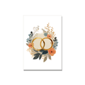 Wedding greeting card - Wedding Rings in Watercolor, blank inside