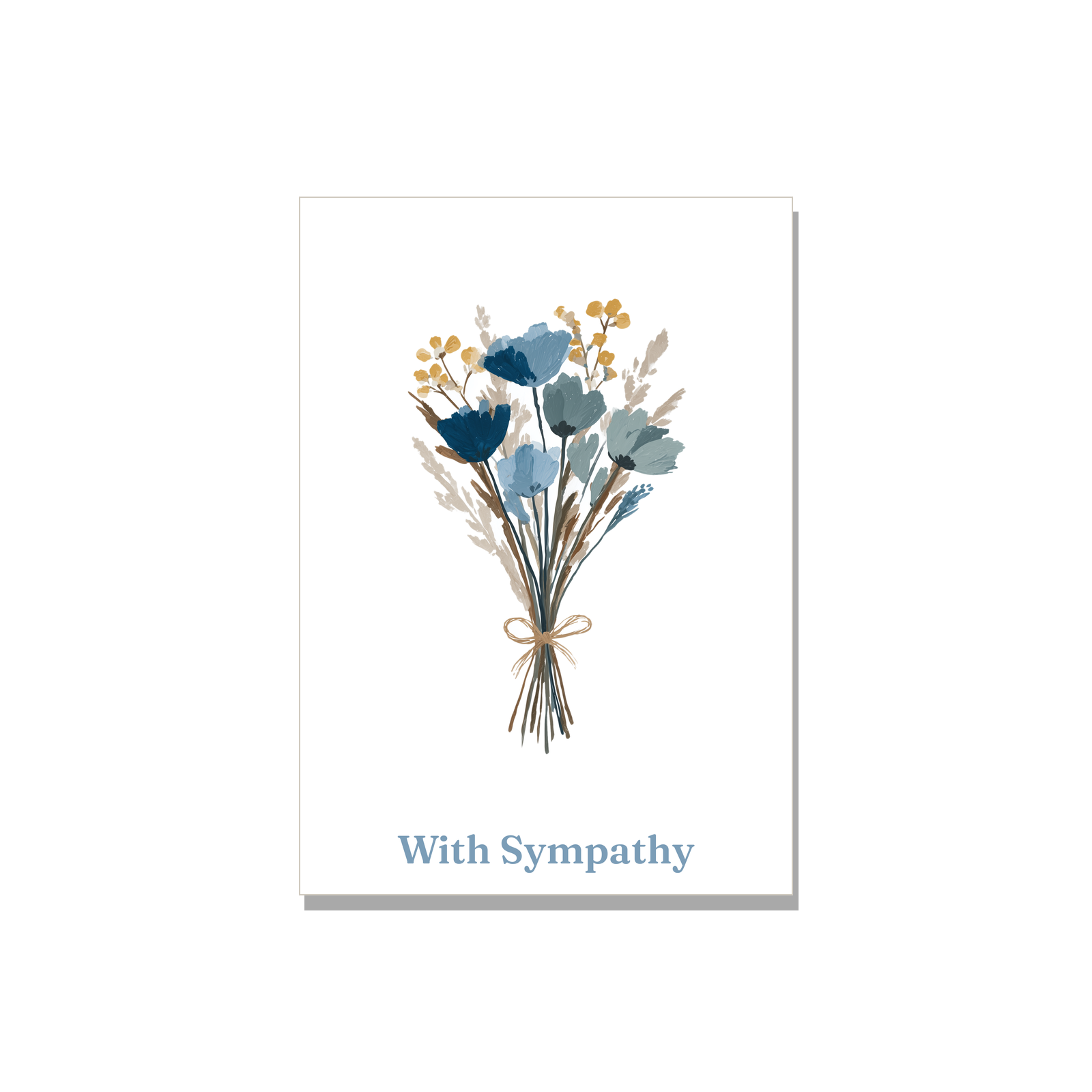 Sympathy greeting card - Wildflower Bundle in Gouache, blank inside