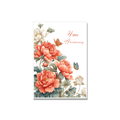 Chinoiserie Peonies Anniversary Card in Botanical illustration
