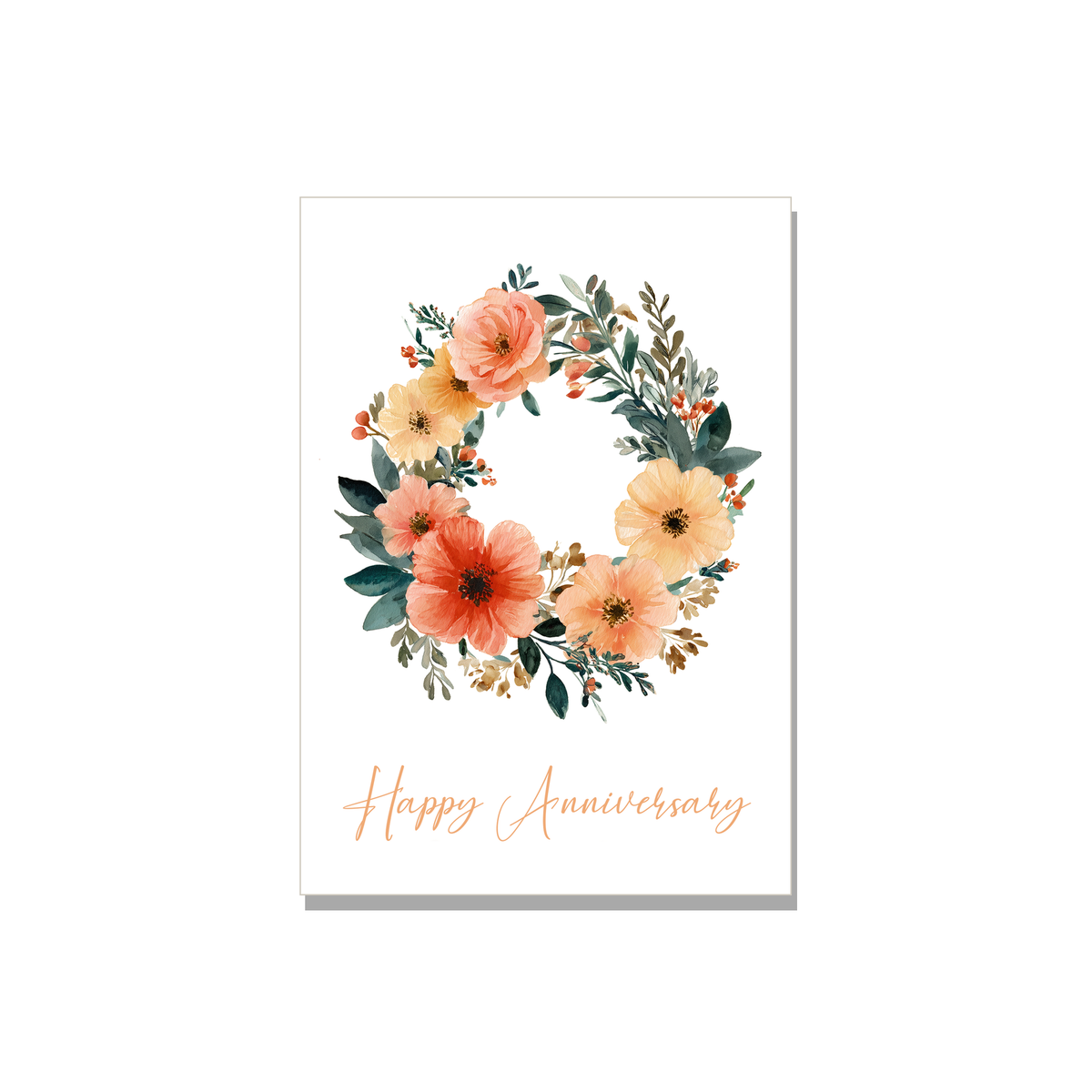 Wreath Anniversary Card in Watercolor