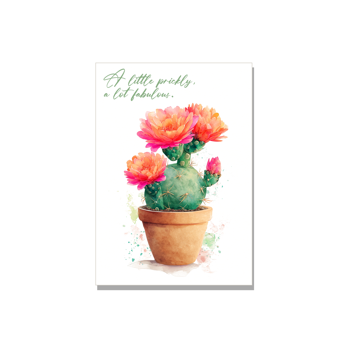 Cactus Birthday Card in Watercolor