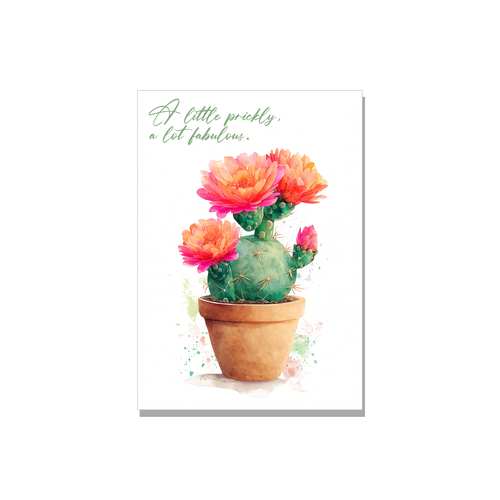 Cactus Birthday Card in Watercolor